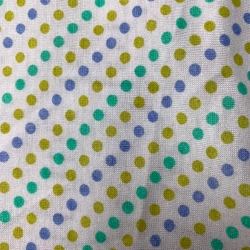 1 1/2 YD PC-White Multi Dot Jersey Knit Fabric