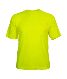 100BNTLM Lightweight Lime Polyester Birdseye Knit High Visibility Pocket Safety Shirt