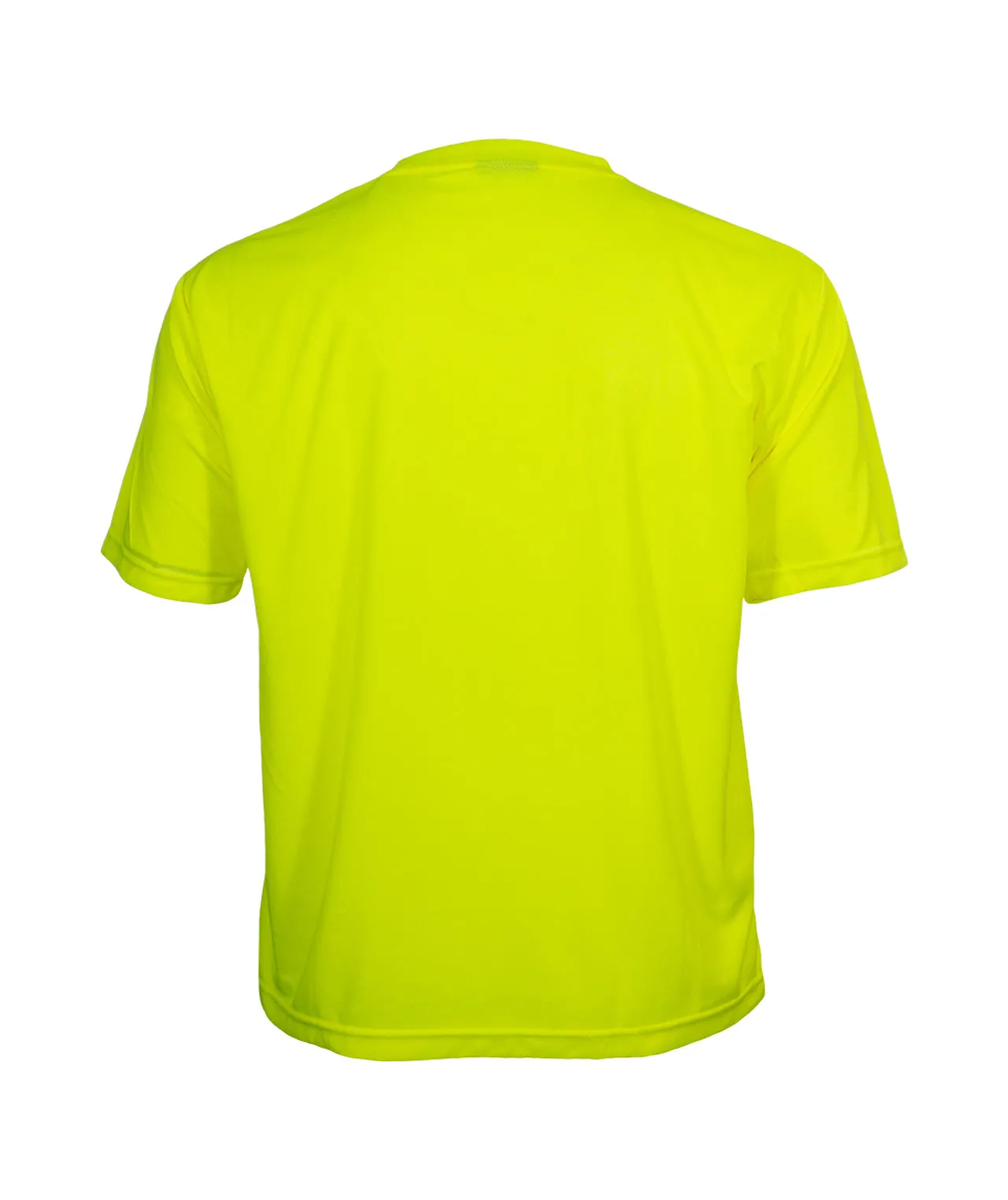 100BNTLM Lightweight Lime Polyester Birdseye Knit High Visibility Pocket Safety Shirt