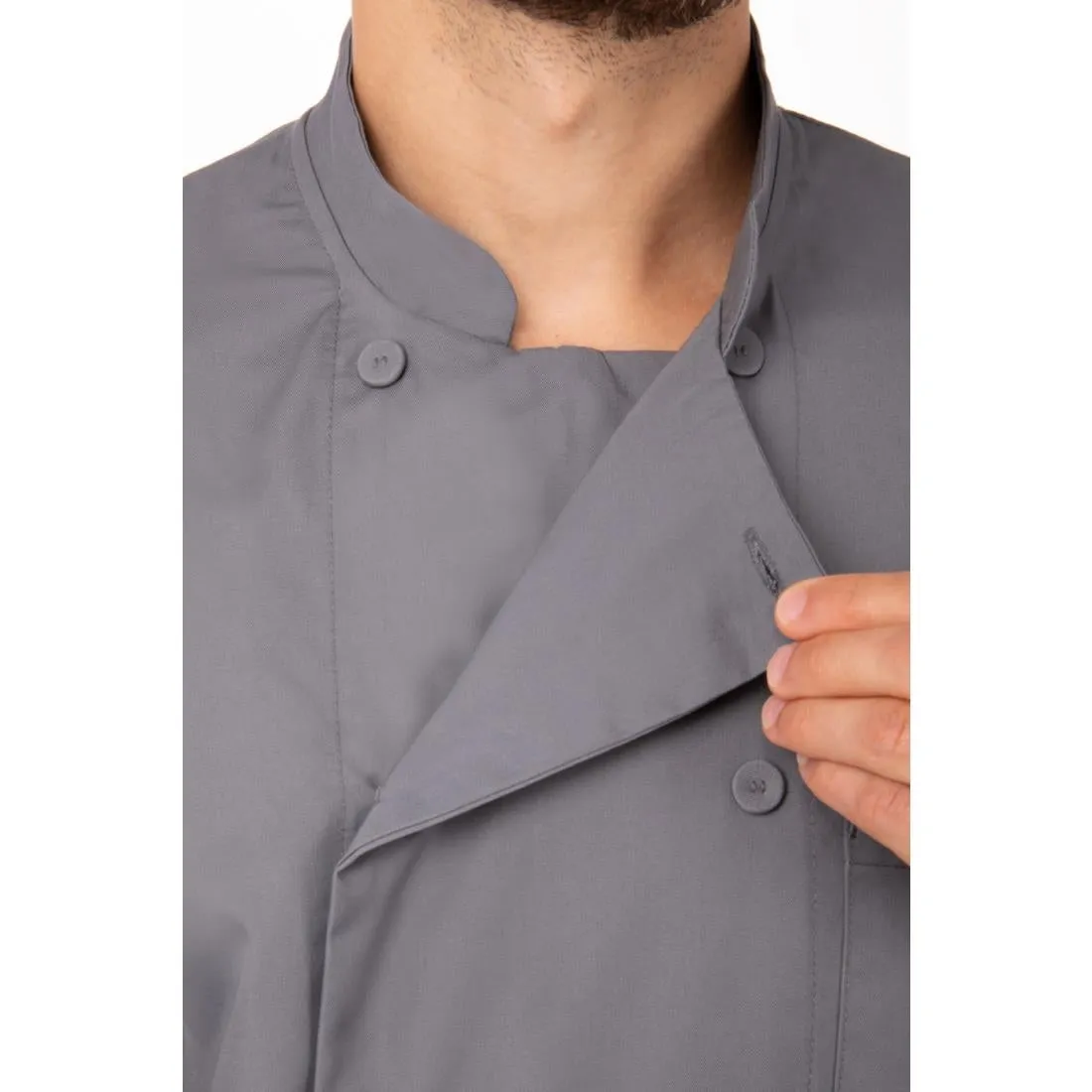 A934-M Chef Works Unisex Chefs Jacket Grey M