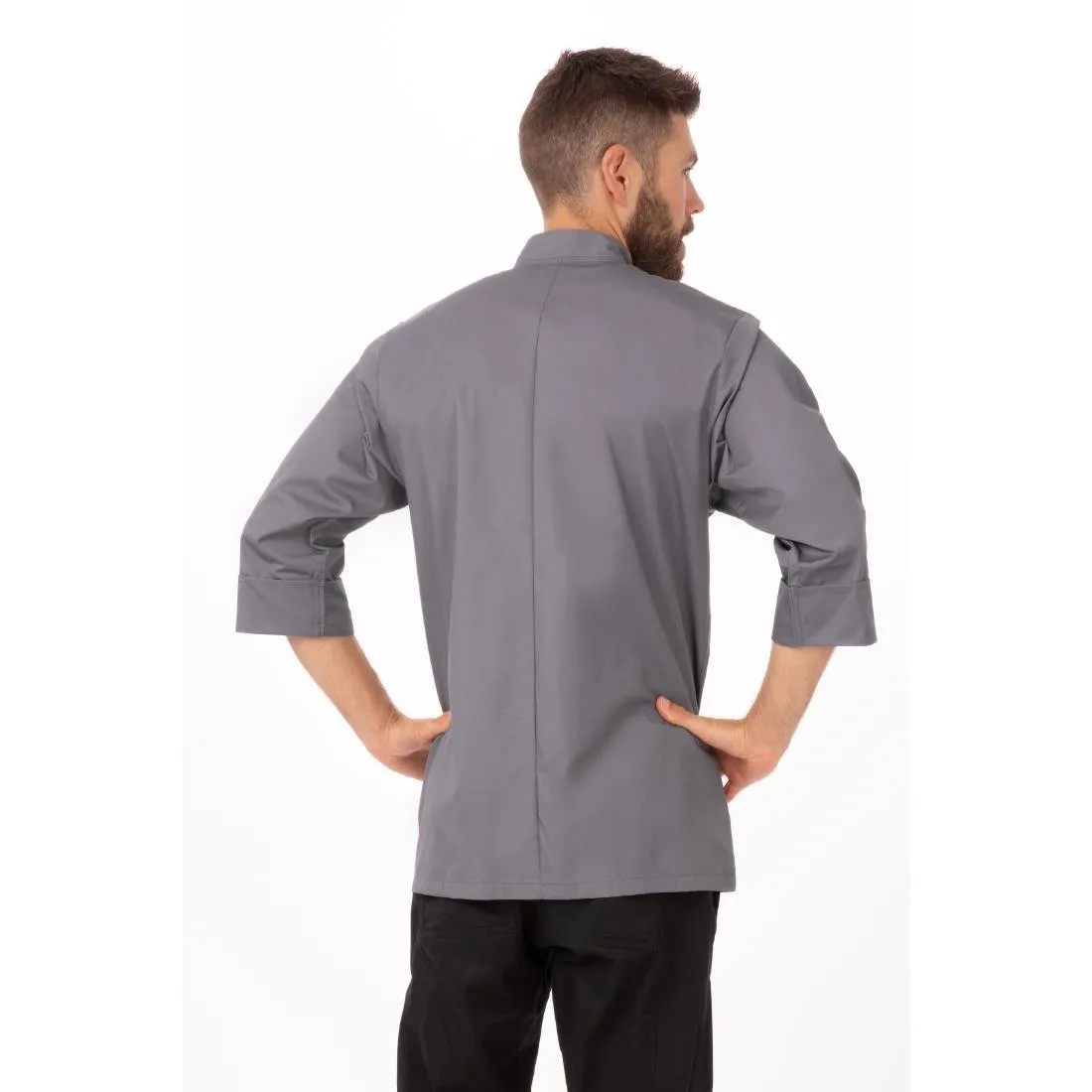 A934-M Chef Works Unisex Chefs Jacket Grey M