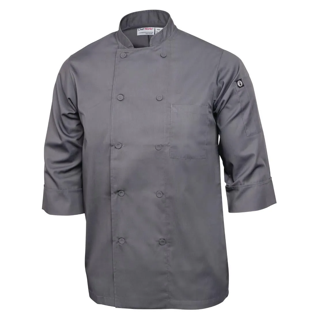 A934-XXL Chef Works Unisex Chefs Jacket Grey 2XL