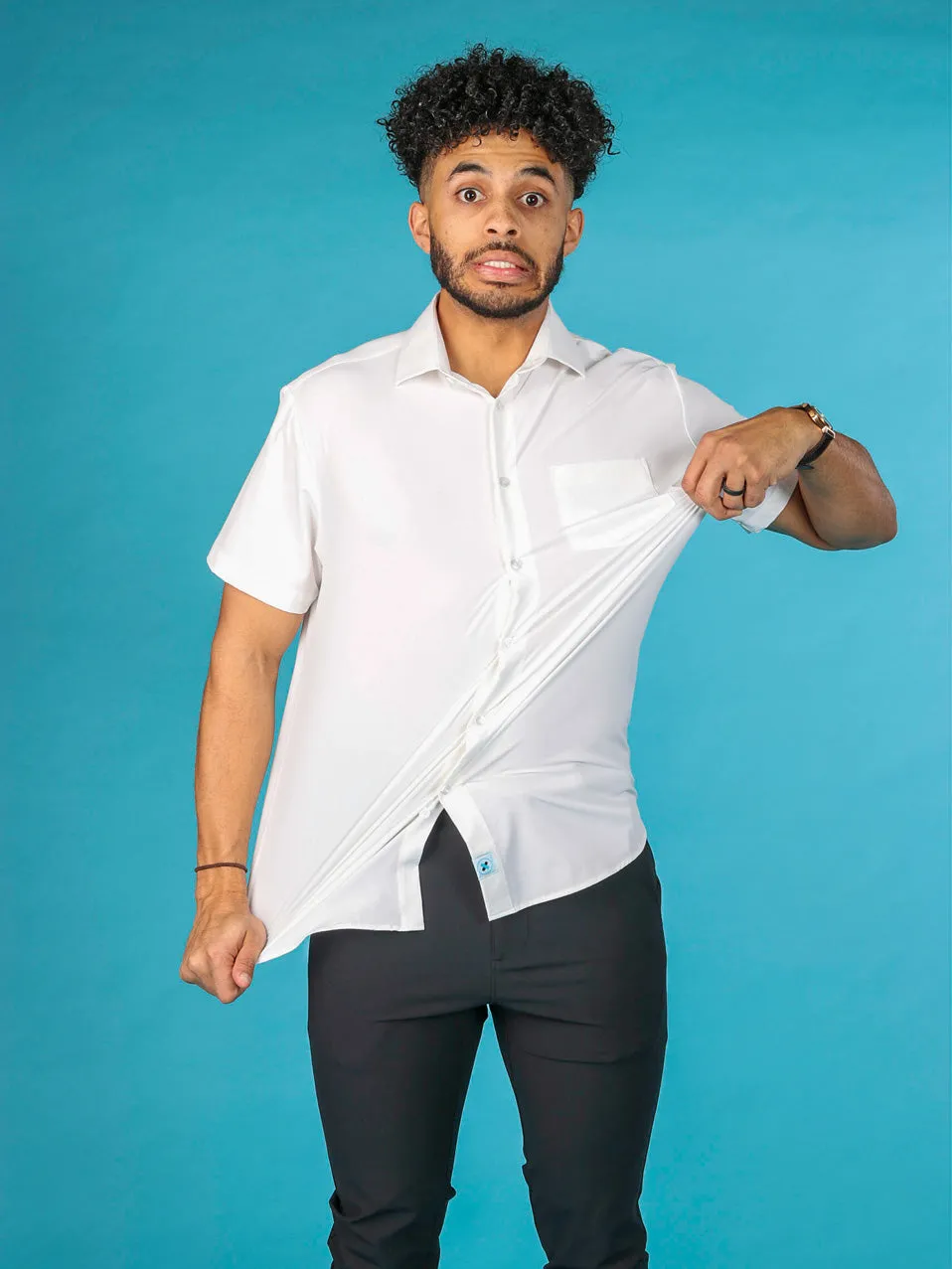 &Collar Range Short Sleeve Dress Shirt Slim