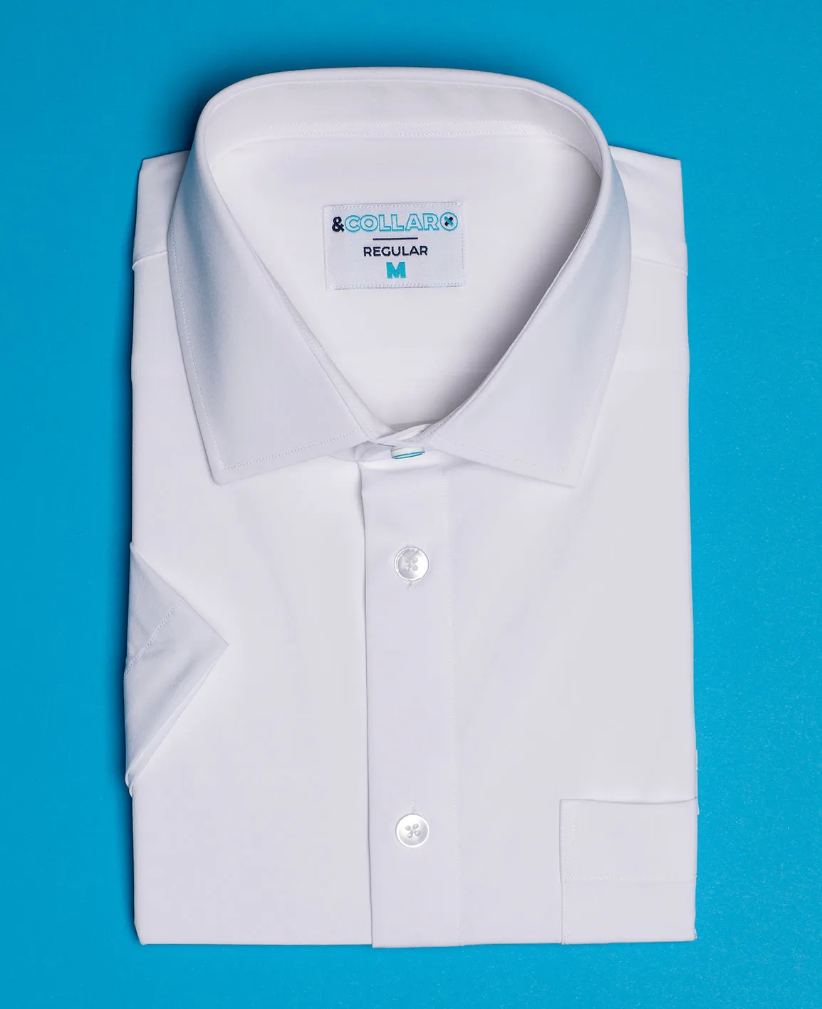 &Collar Range Short Sleeve Dress Shirt Slim