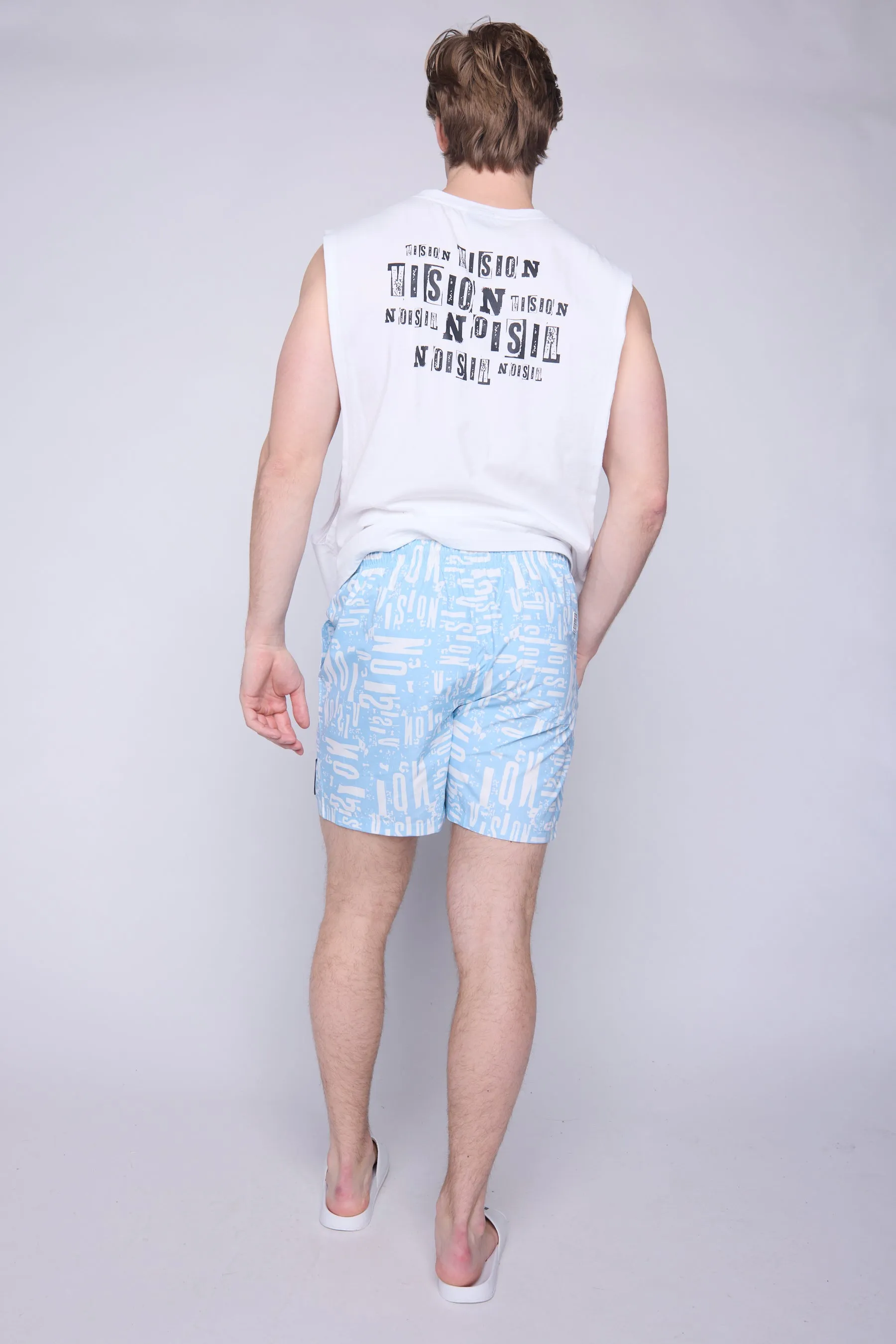 Aop Swim Shorts - Blue Cloud