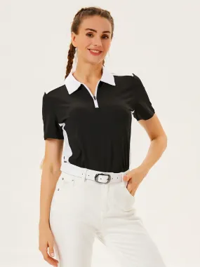 Black Golf Polo Shirts Short-sleeve Golf Polo for Women