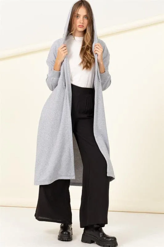 Bliss French Terry Hooded Sweater Coat