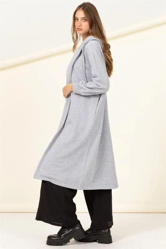 Bliss French Terry Hooded Sweater Coat