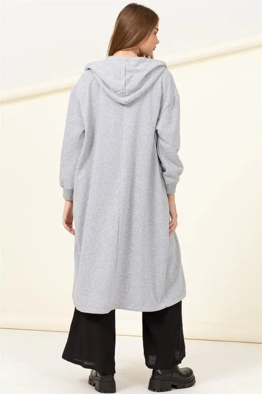 Bliss French Terry Hooded Sweater Coat