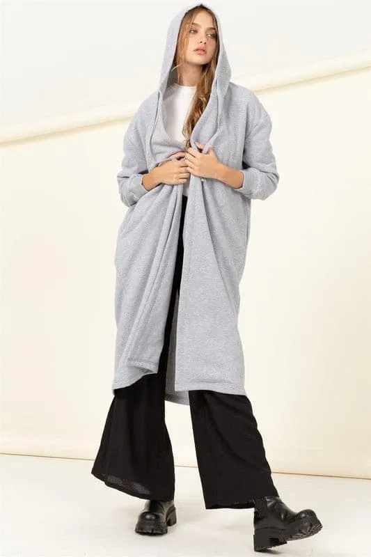 Bliss French Terry Hooded Sweater Coat