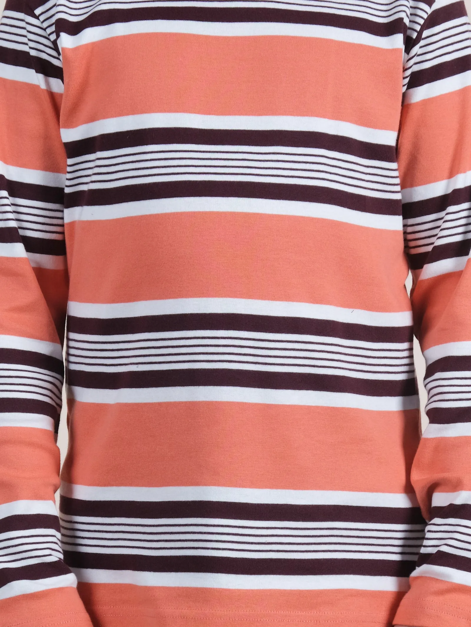 Boys Cotton Full Sleeves Striped T-Shirt