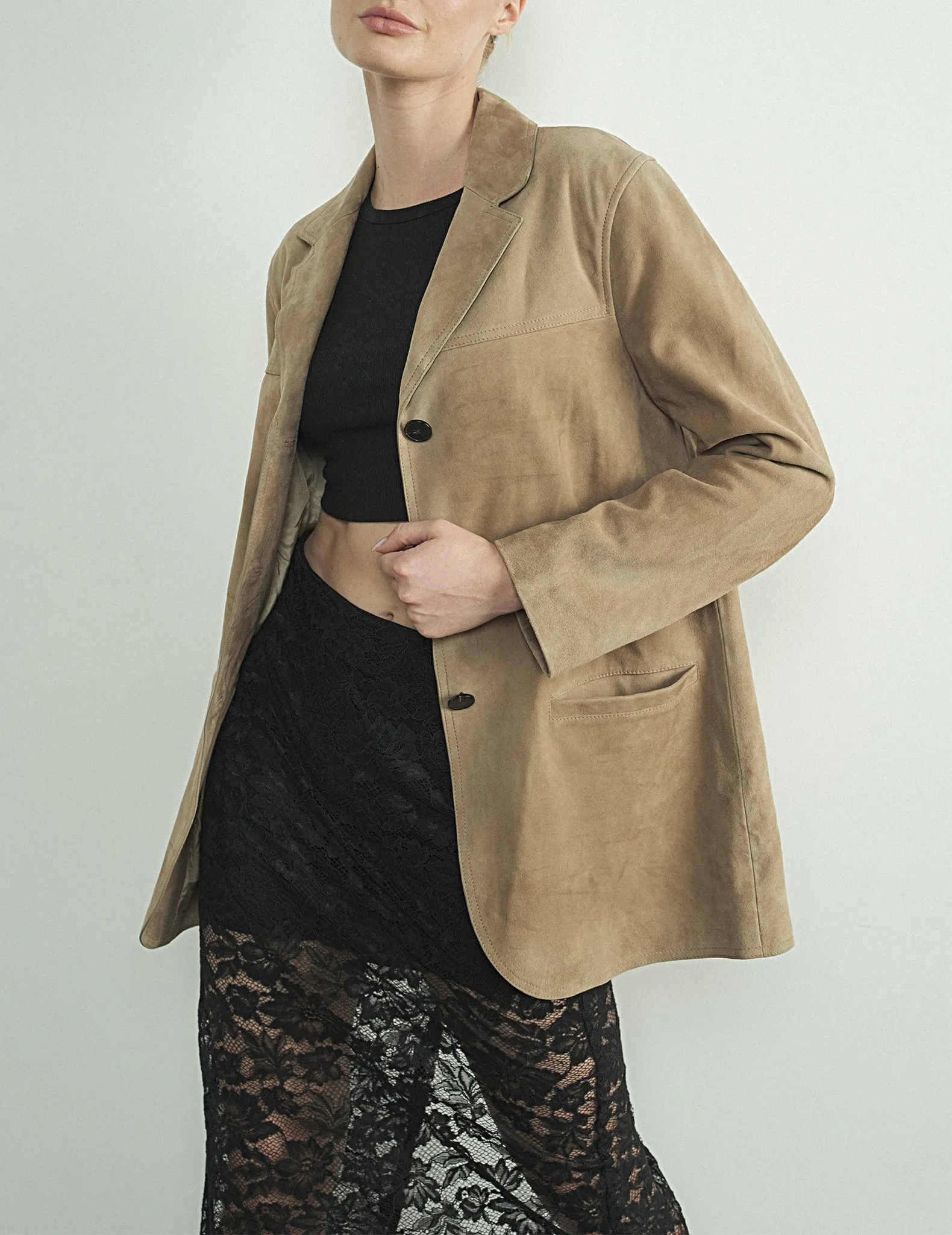 Bruna Faux Suede Blazer