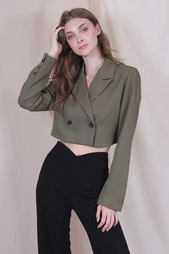 Business Casual Preppy Double Breasted Crop BLAZER