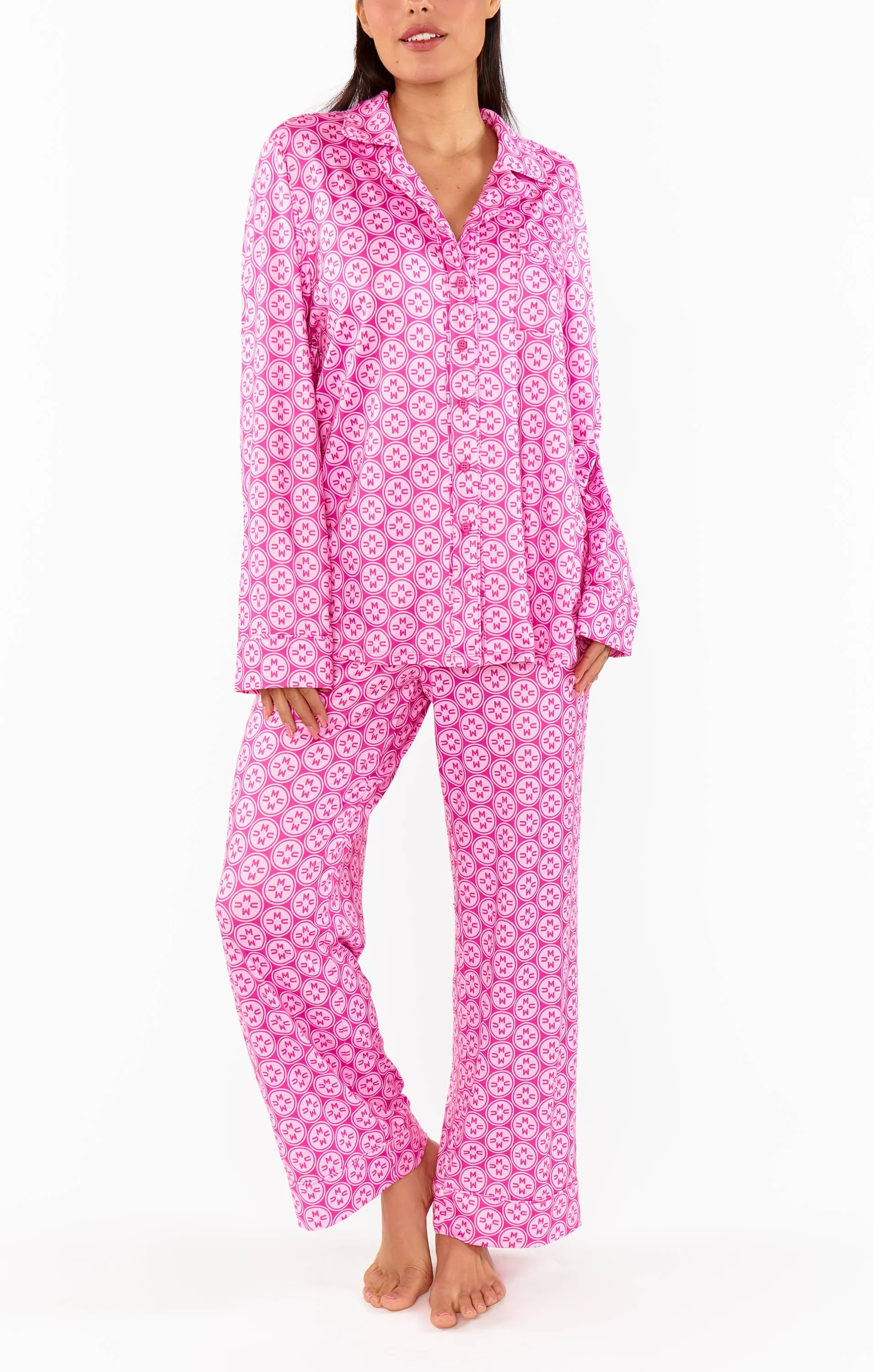 Classic PJ Set ~ Pink Mumu Logo Jersey