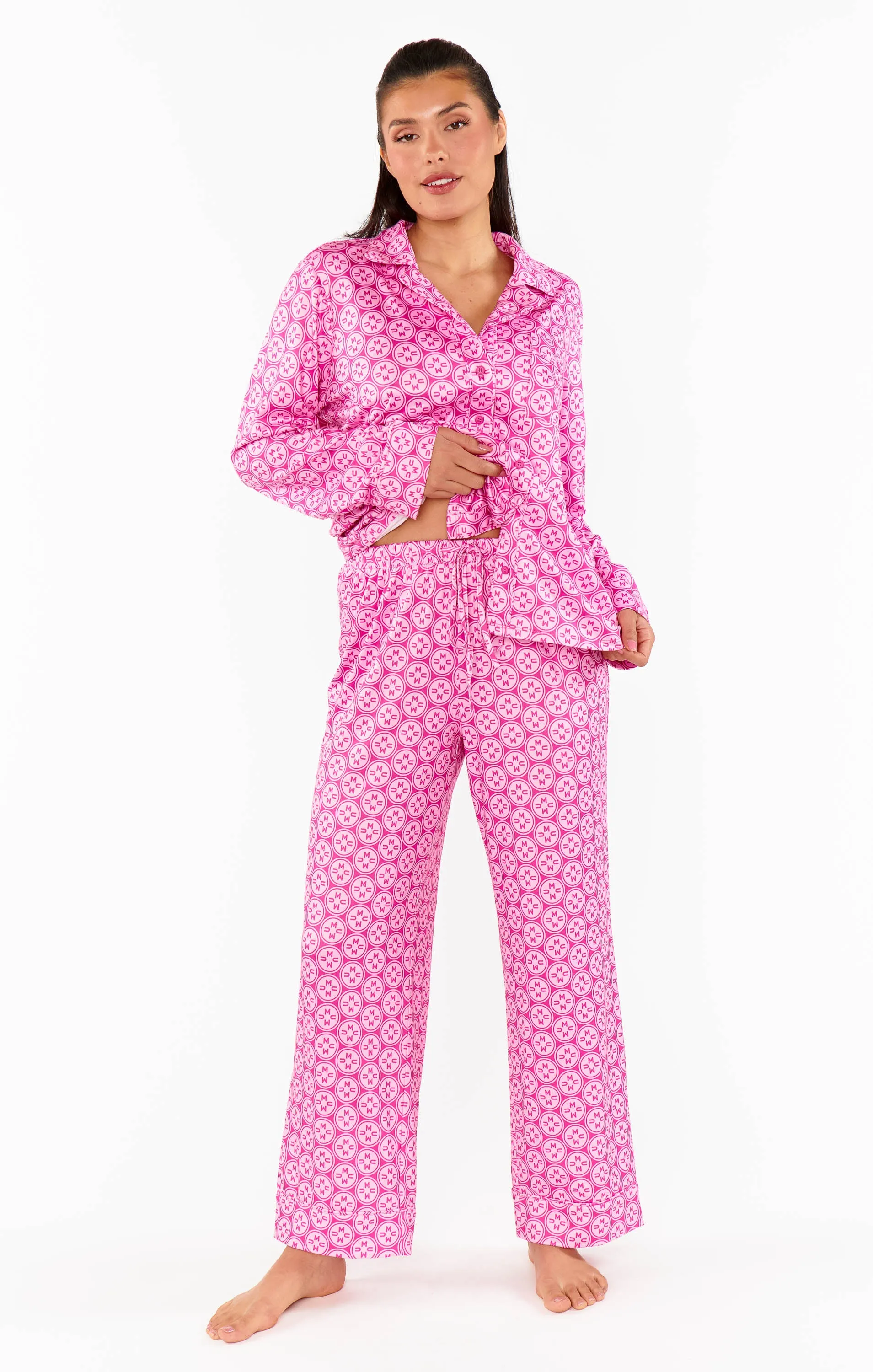 Classic PJ Set ~ Pink Mumu Logo Jersey