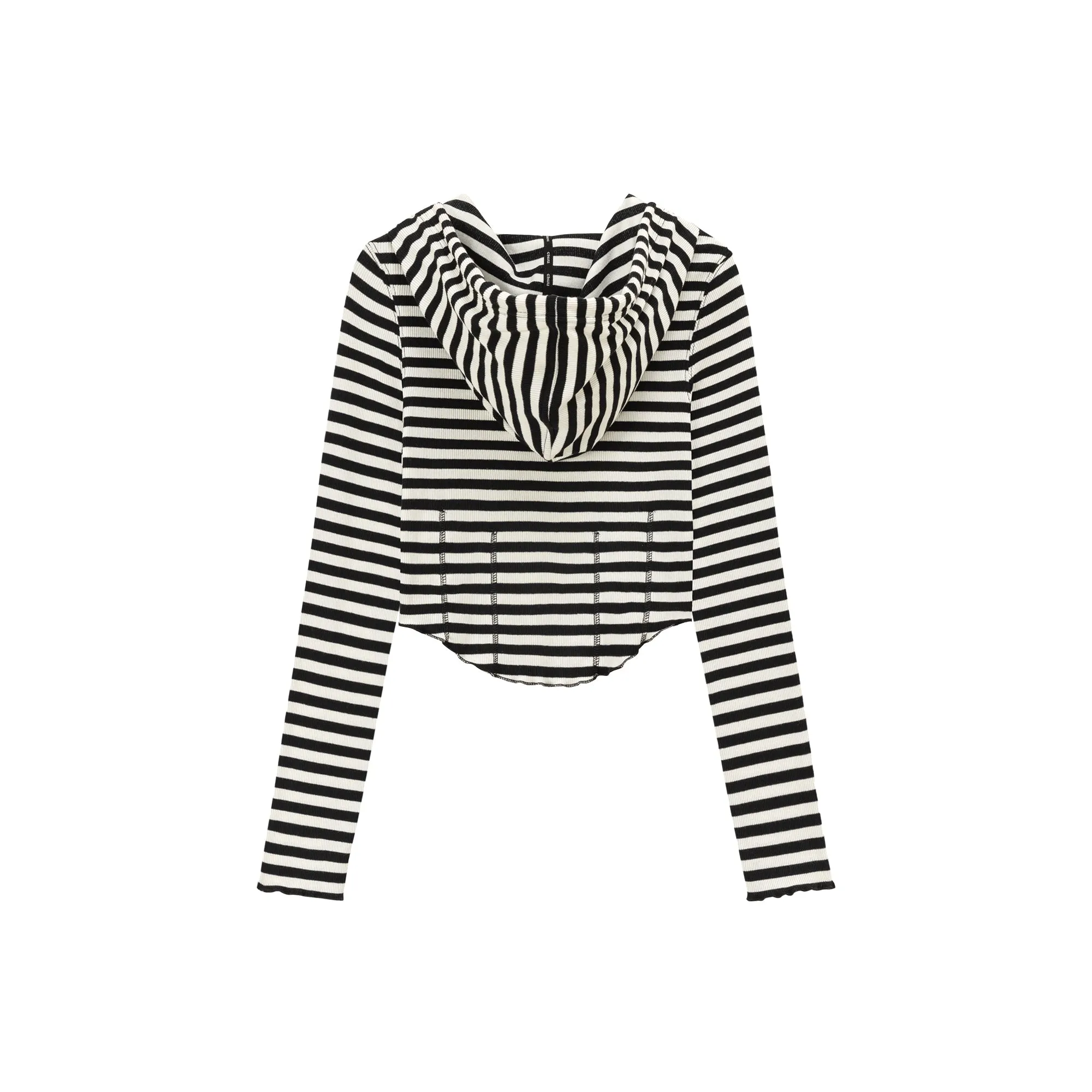 Color Striped Hooded T-Shirt