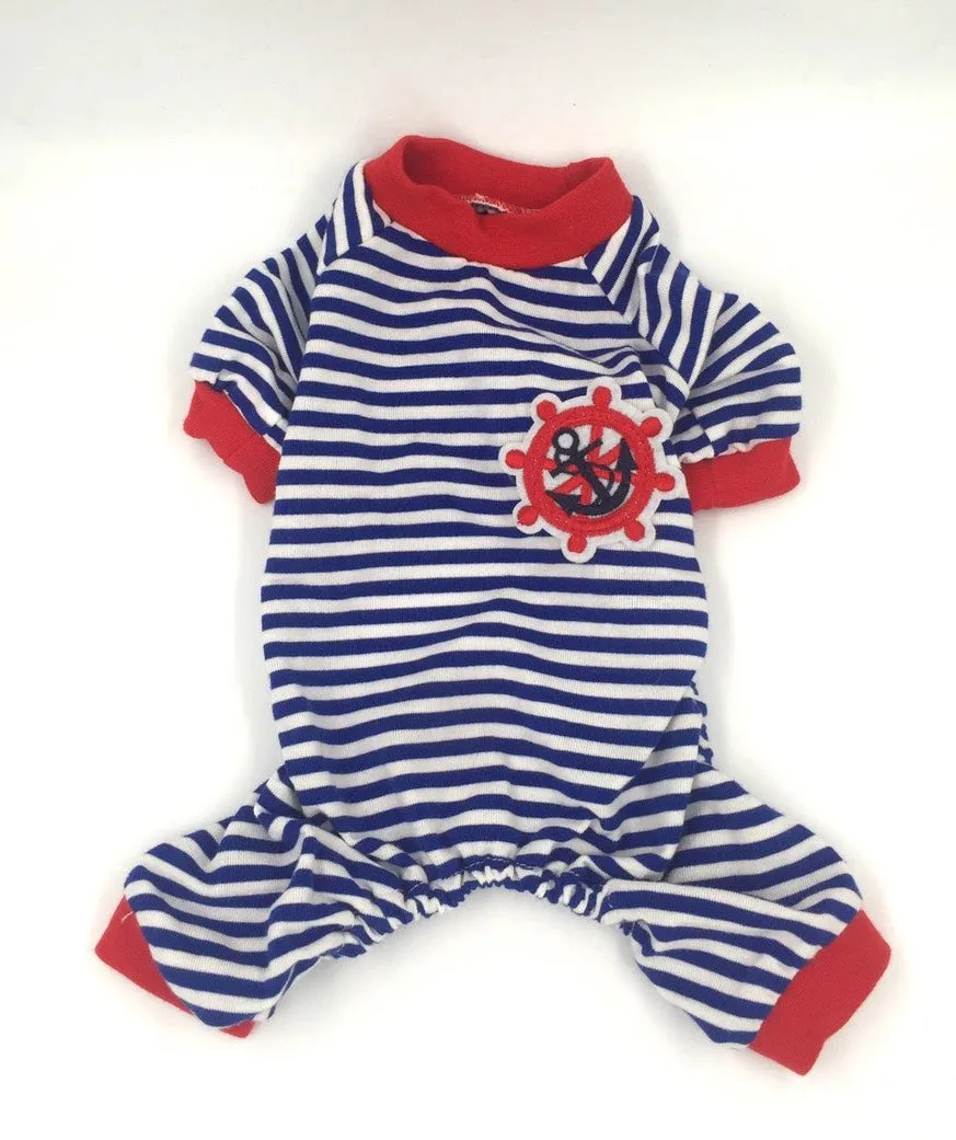 Cotton Jersey Striped Sailor Pajamas