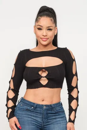 Cut Out Long Sleeve Top