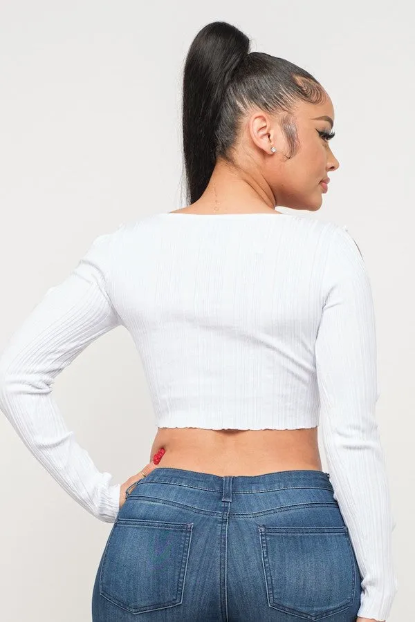 Cut Out Long Sleeve Top