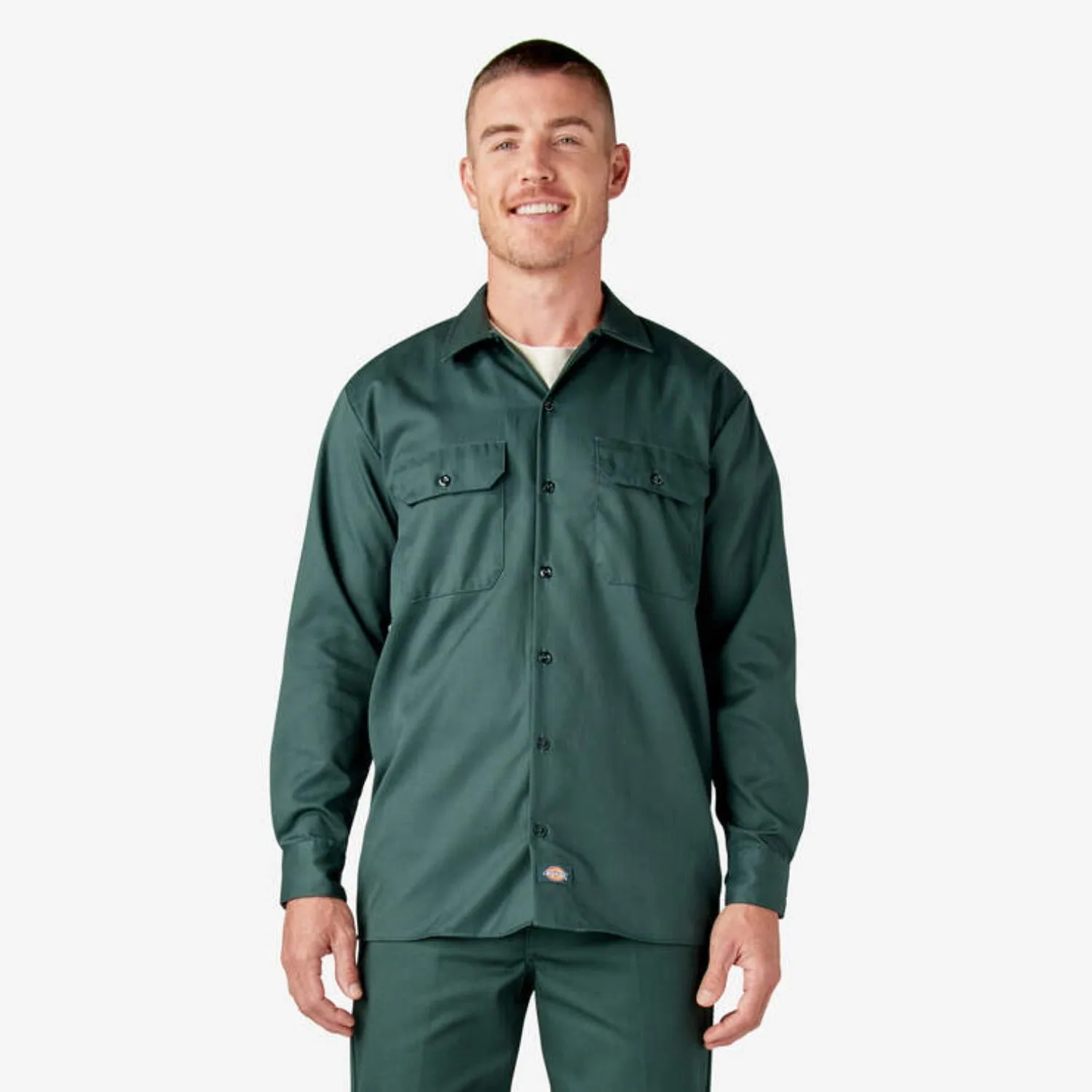 Dickies Men's Button-Down Chest Pocket Long Sleeve Work Shirt