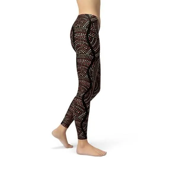 Dreamtime Inspired Women's Polka Dot Performance Leggings