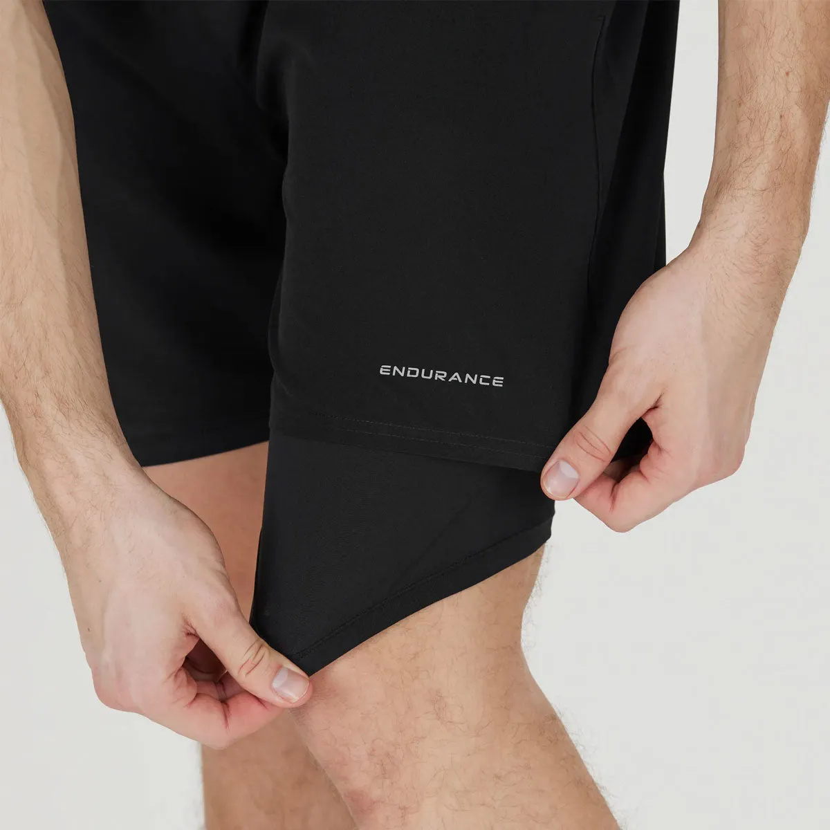 Endurance Kros 2-in-1 Running Shorts - Mens - Black