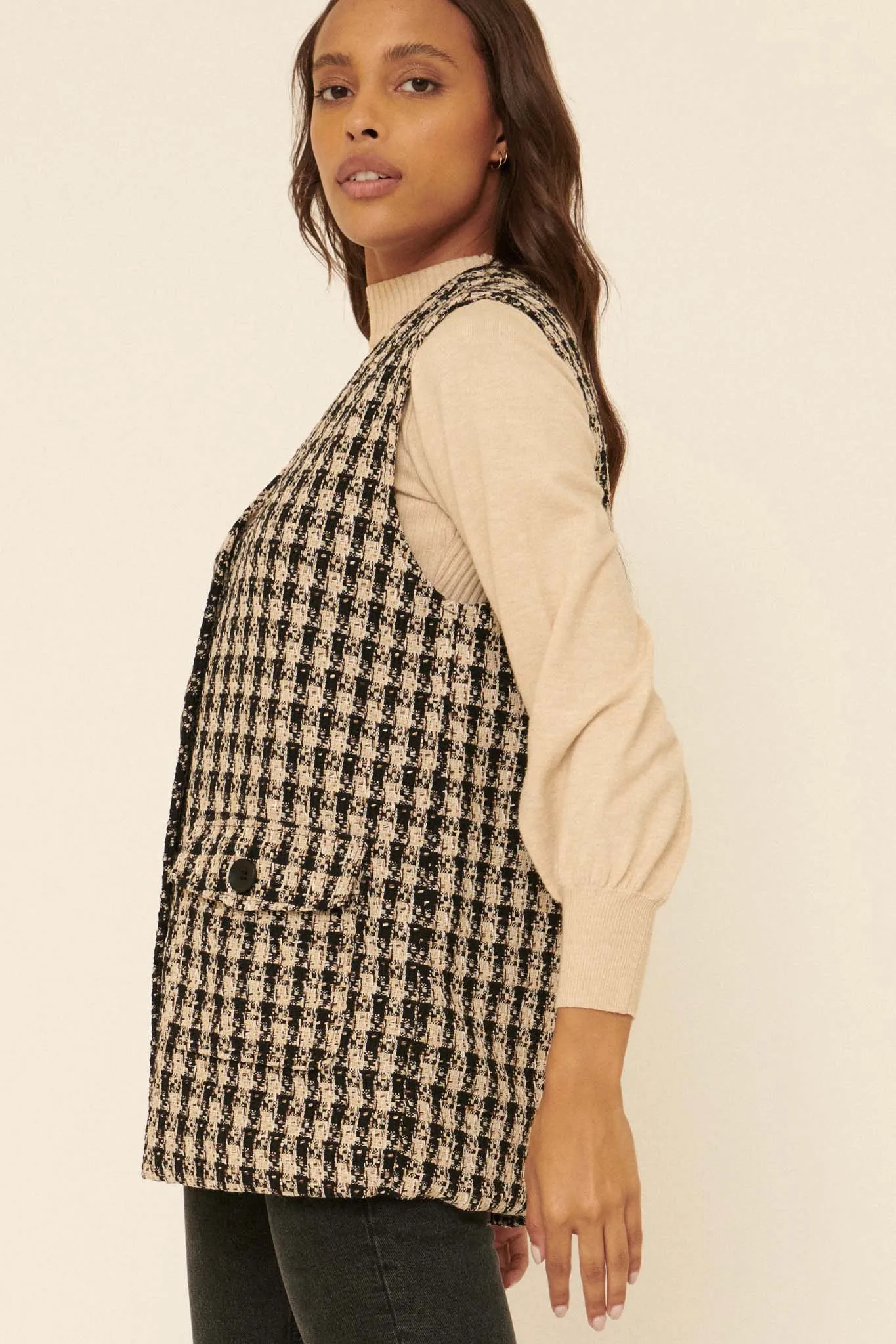 Field Guide Plaid Tweed Utility Vest