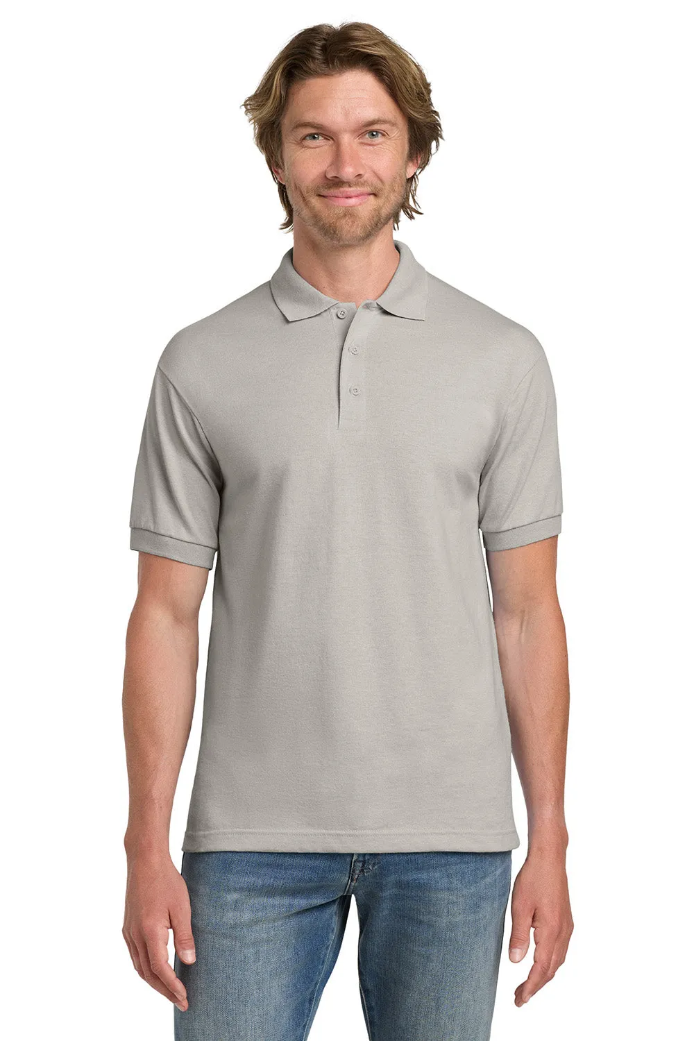 Gildan Mens DryBlend Moisture Wicking Short Sleeve Polo Shirt - Sand