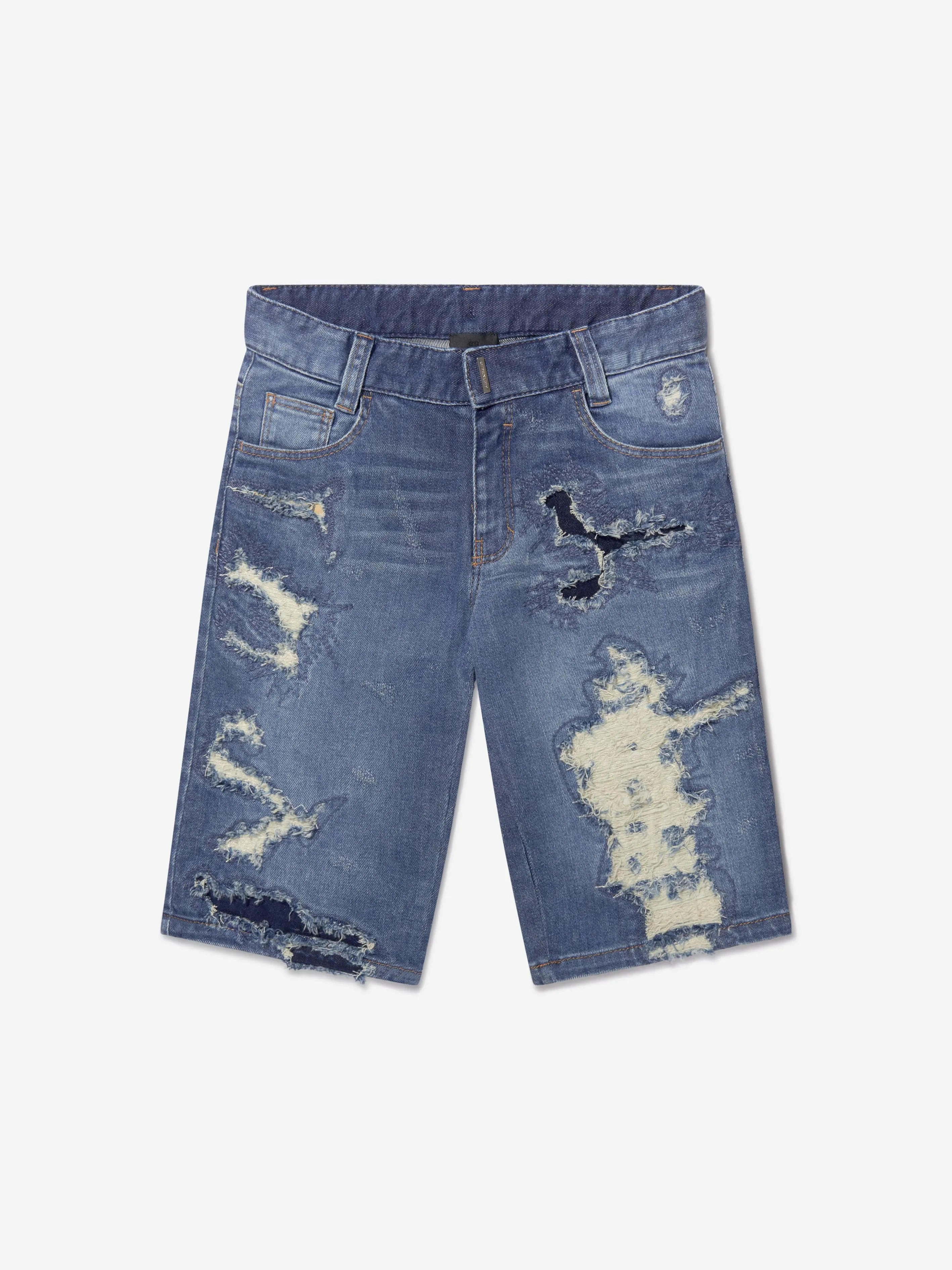 Givenchy Boys Distressed Denim Shorts