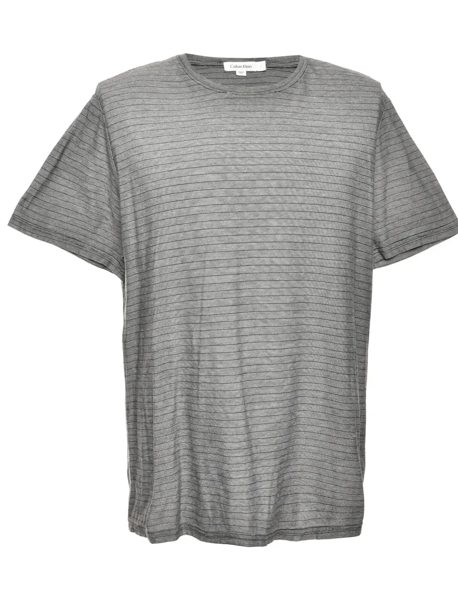 Grey Calvin Klein Printed T-shirt - L