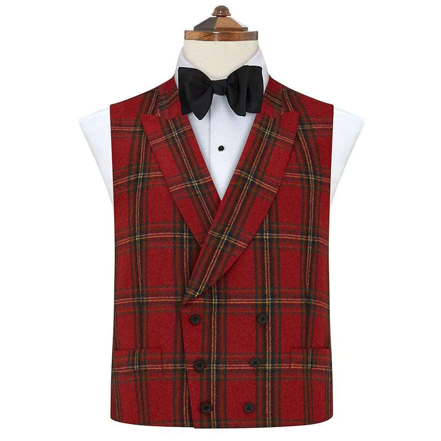 Hayward Red Tartan Wool Waistcoat