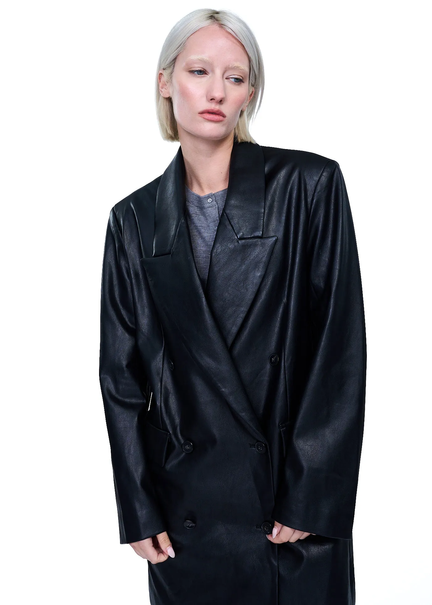 Klint Studio Leather Longline Blazer