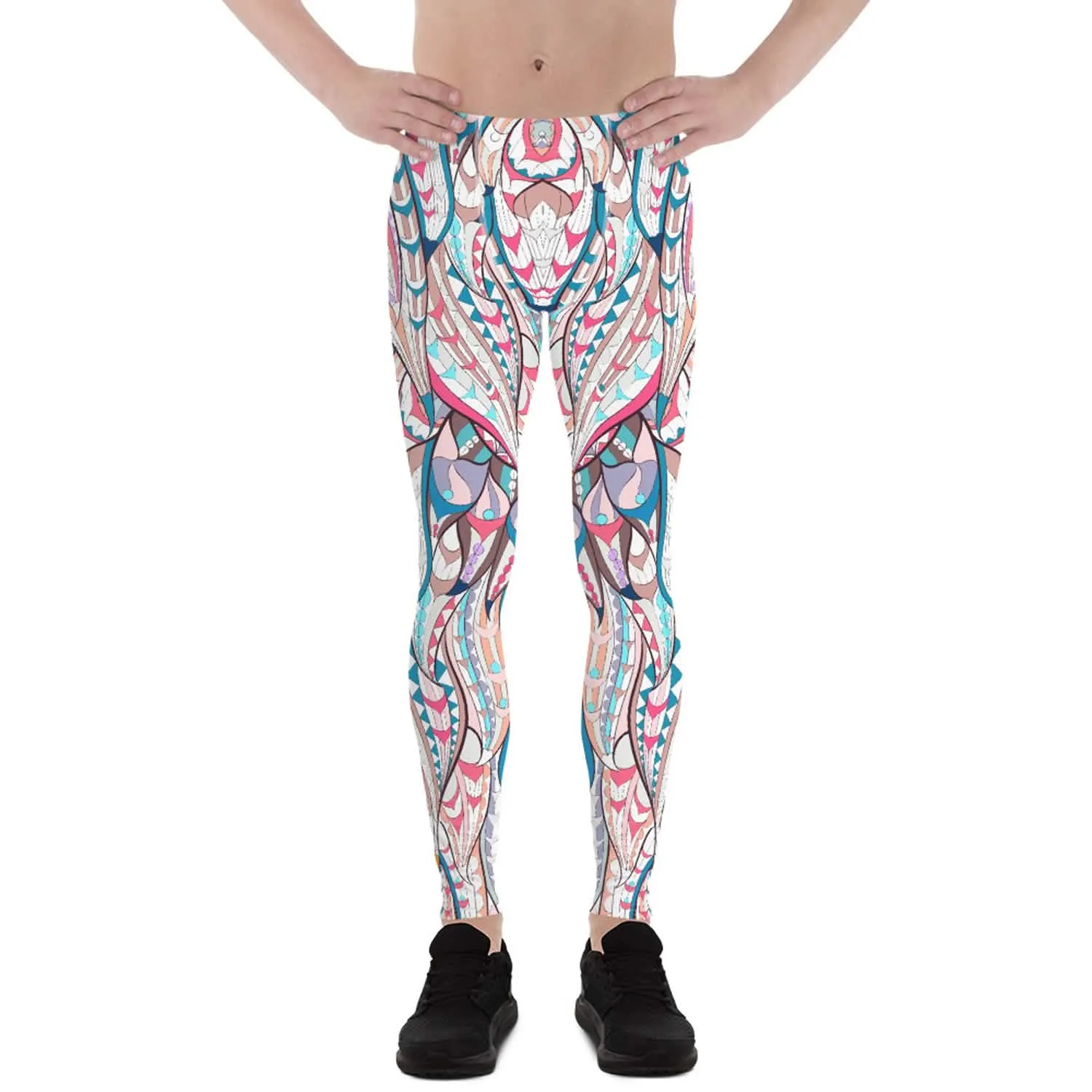 Men's Bohemian Feather Print Performance Tights