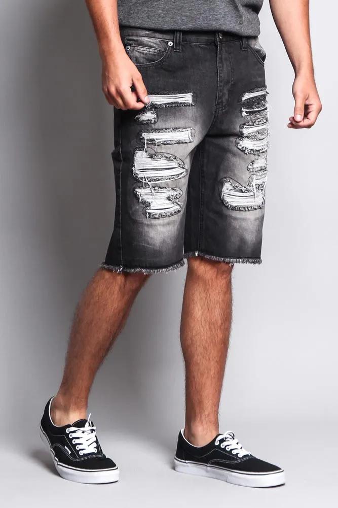 Men's Faded Distressed Shorts