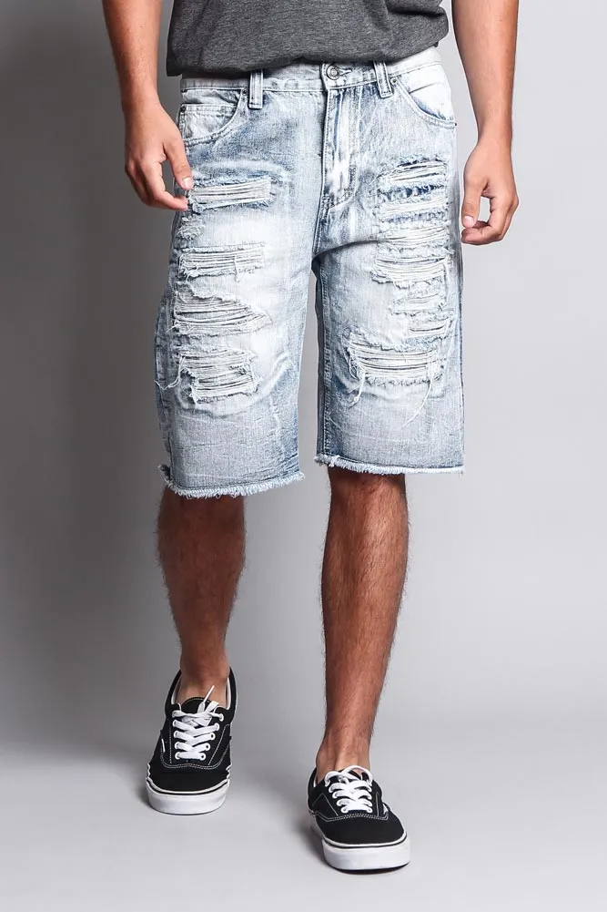 Men's Faded Distressed Shorts