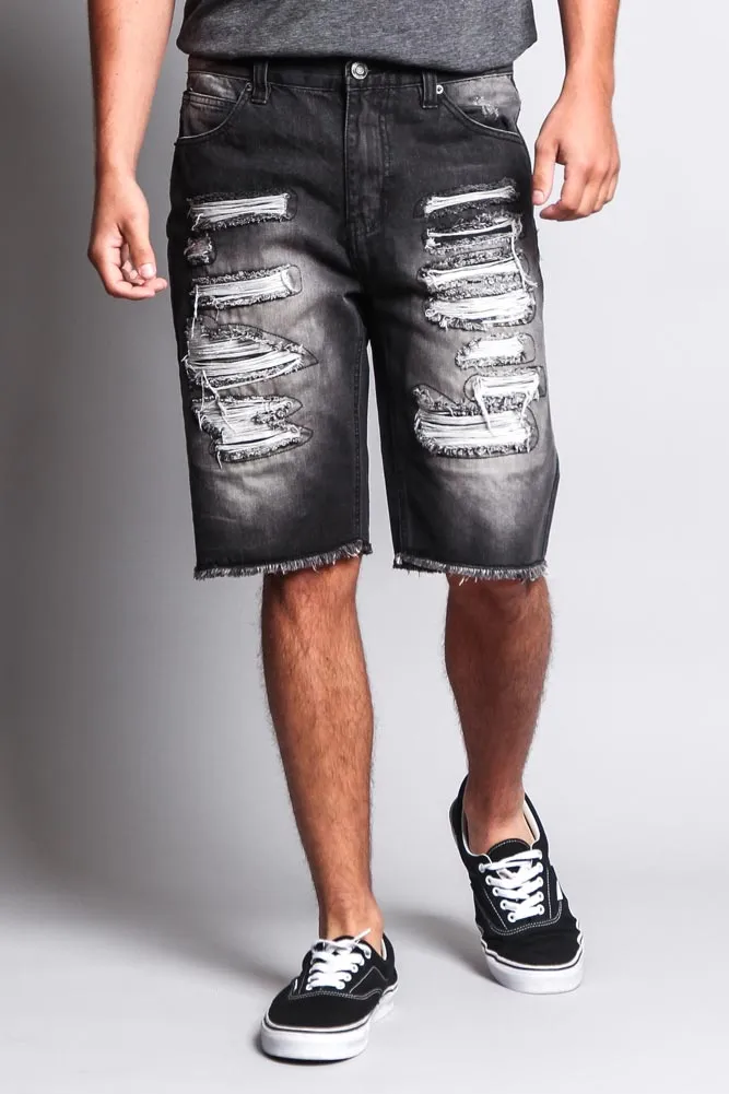 Men's Faded Distressed Shorts