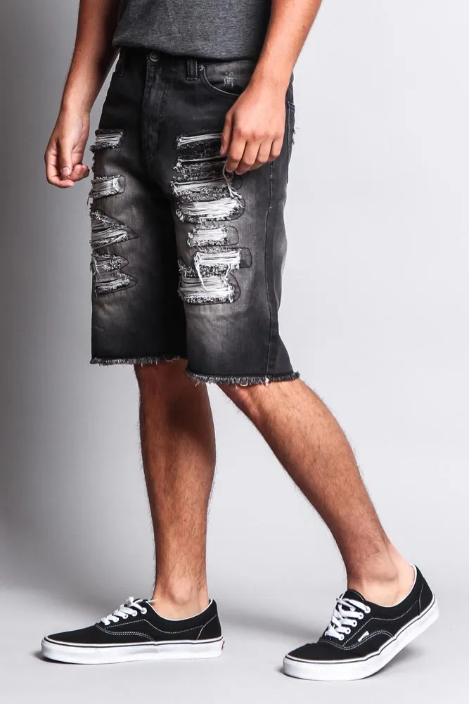 Men's Faded Distressed Shorts