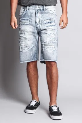 Men's Faded Distressed Shorts