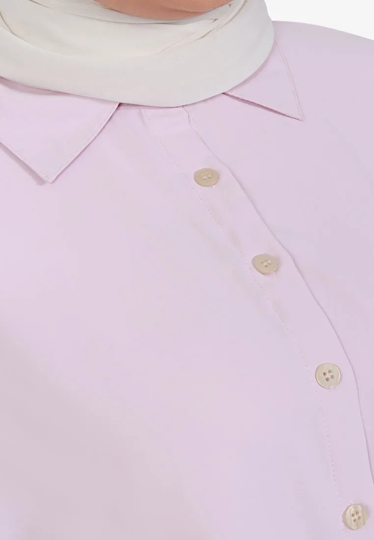 Mica Minimalist Work Button Shirt - Light Pink