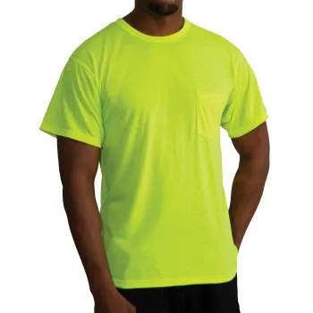 Moisture Wicking Pocket T-Shirt - Safety Green