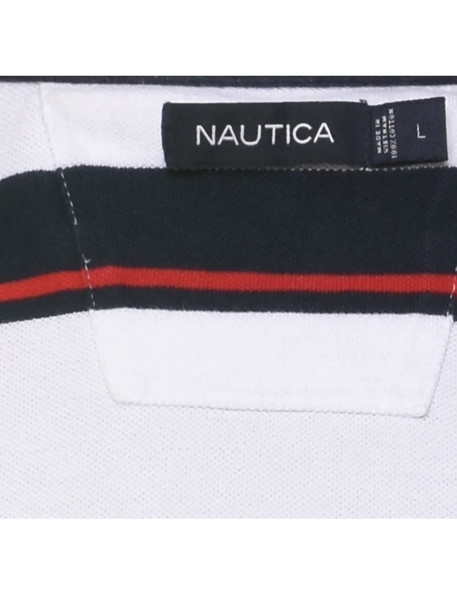 Nautica Navy, Red & White Polo Shirt - L