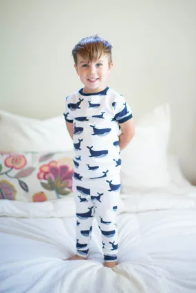 Navy Blue Whale Boy Lounge Set