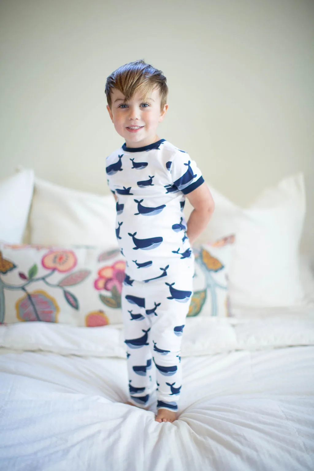 Navy Blue Whale Boy Lounge Set