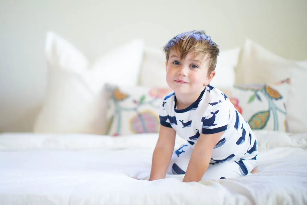 Navy Blue Whale Boy Lounge Set