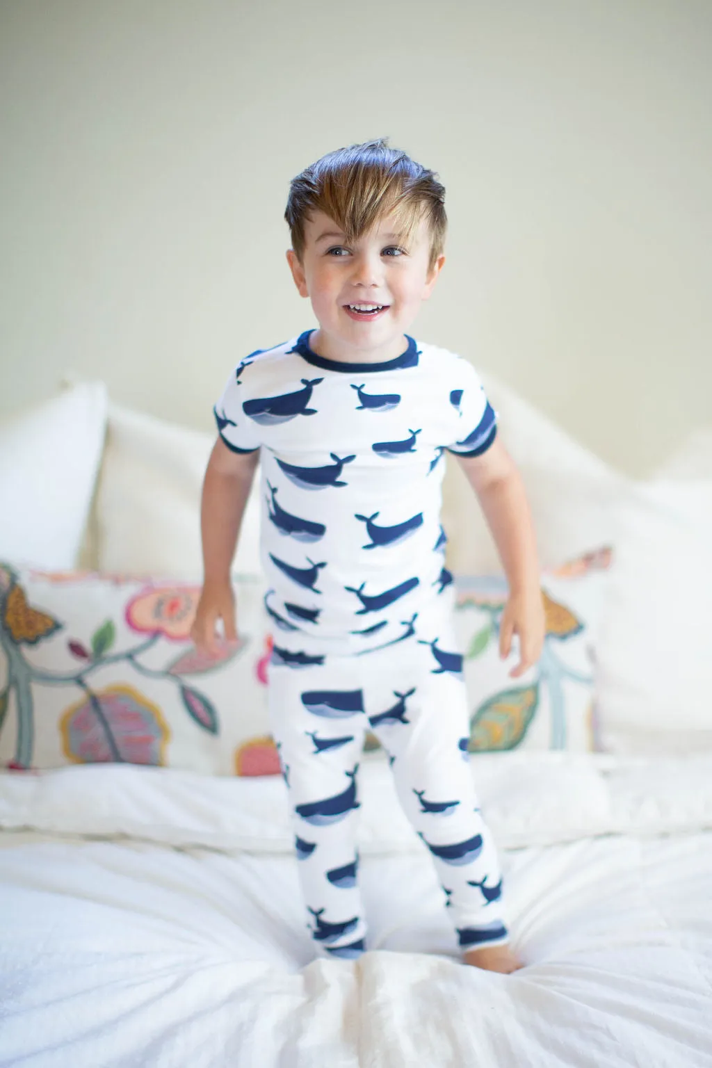 Navy Blue Whale Boy Lounge Set