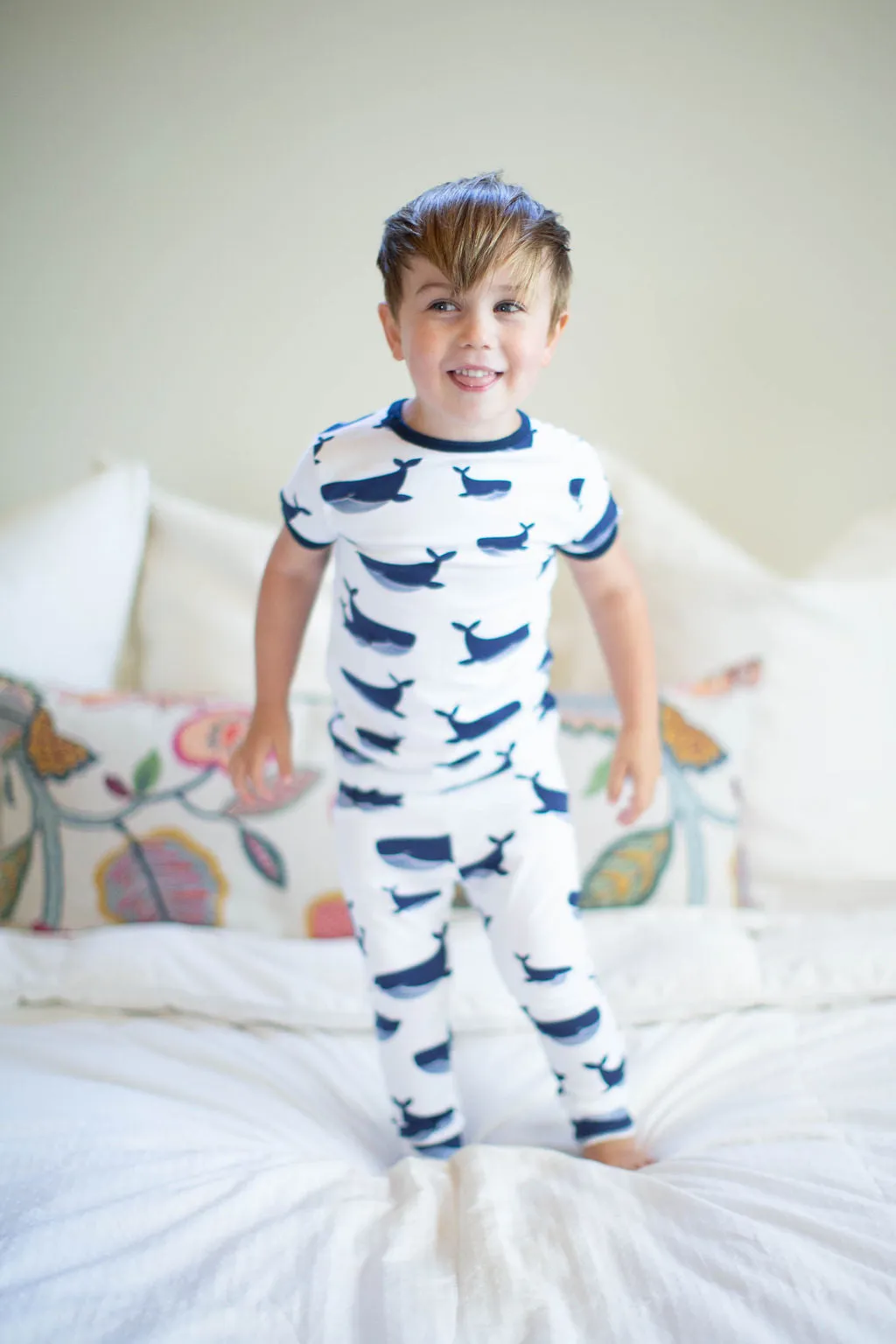 Navy Blue Whale Boy Lounge Set