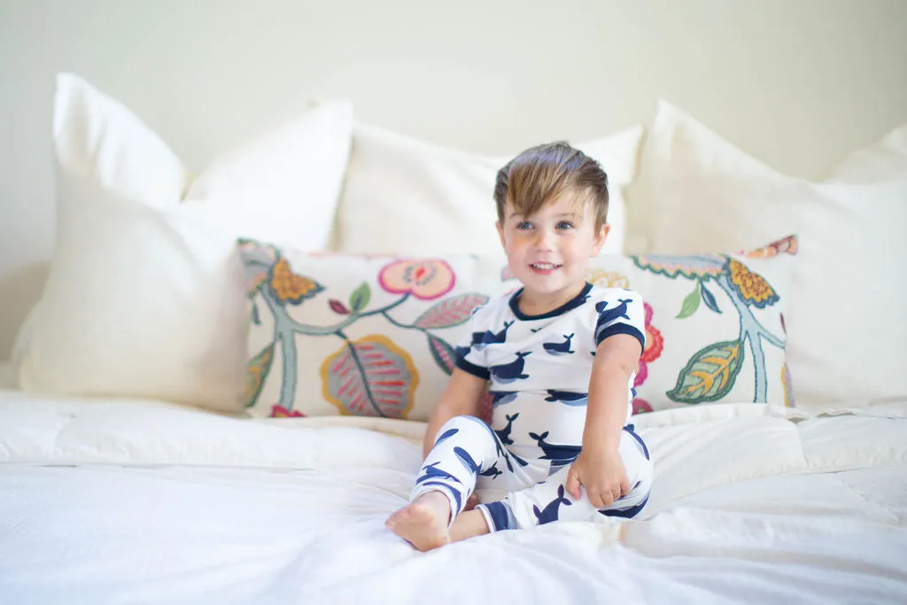 Navy Blue Whale Boy Lounge Set