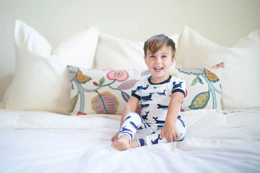 Navy Blue Whale Boy Lounge Set