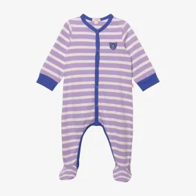 Newborn boy's striped footie pajama