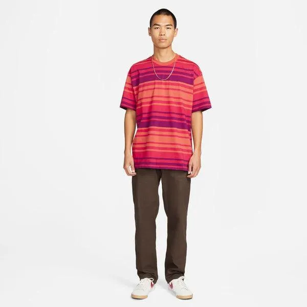 Nike SB Striped Skate T-Shirt Red Clay